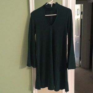 Karen Kane green Glisten Up mockneck dress